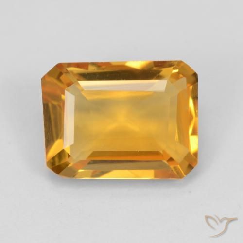 1.37ct Natural Laranja Médio Citrino, Corte Esmeralda, VVS-VS