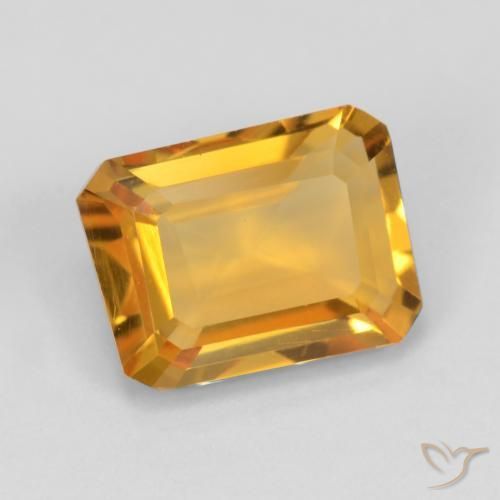 Citrino Laranja Médio Natural 1.37ct, Corte Octógono / Esmeralda, VVS-VS