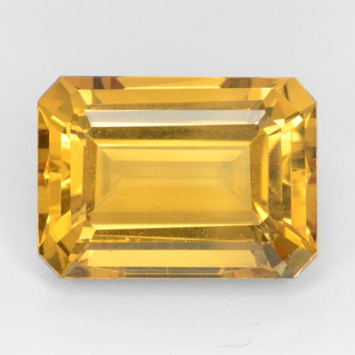 Citrino dourado natural 16,12ct, corte esmeralda, VVS-VS
