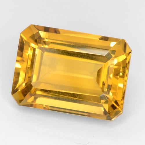 Citrino dourado natural 16,12ct, corte esmeralda, VVS-VS