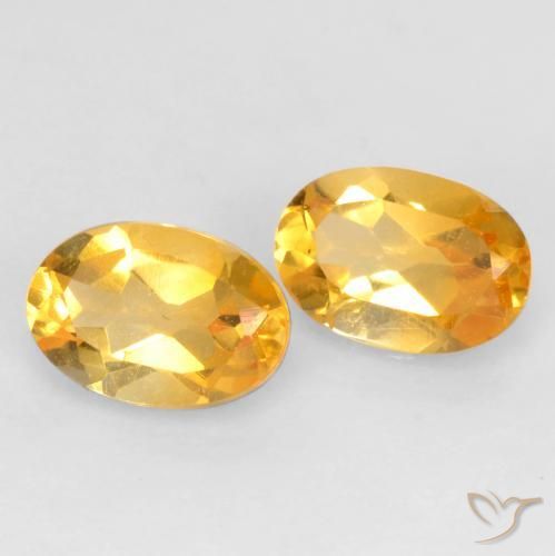 Pedras preciosas de Citrino Laranja-Ouro natural de 0.84 ct, oval, VS