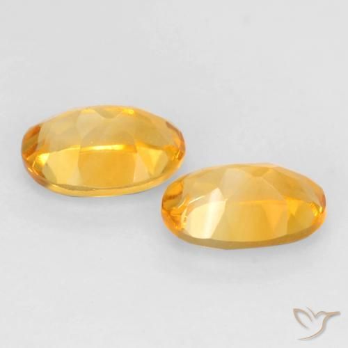 Pedras preciosas de Citrino Laranja-Ouro natural de 0.84 ct, oval, VS
