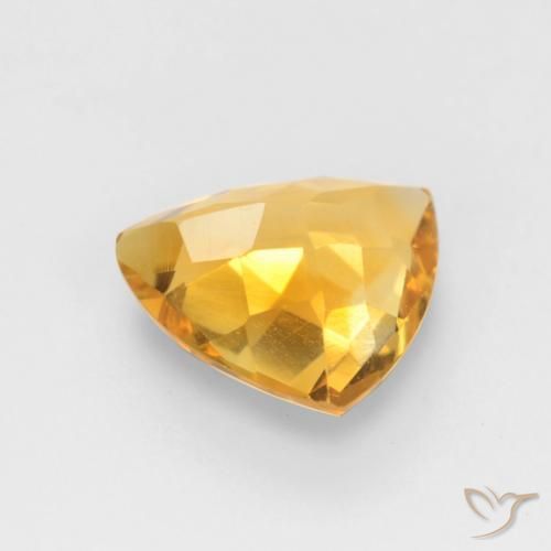 Citrino Laranja Dourado Profundo Natural 1.14ct, Trilhão, VVS-VS