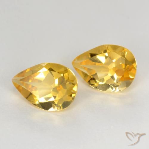 Pedras preciosas de Citrino Laranja Dourada natural de 1.20 ct, Formato de pêra, VVS-VS