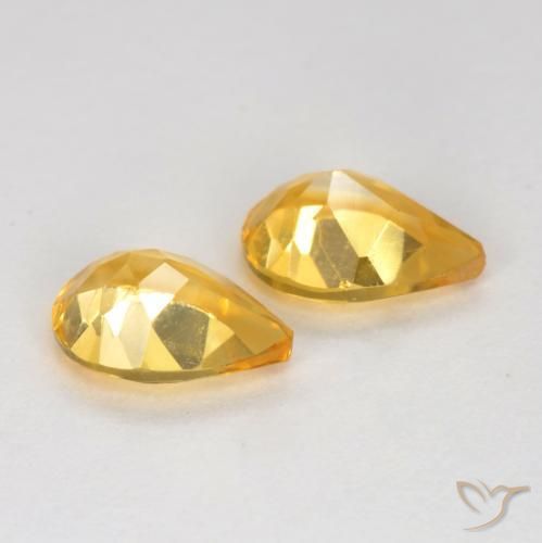 Pedras preciosas de Citrino ouro médio natural de 1.18 ct, Formato de pêra, VVS-VS