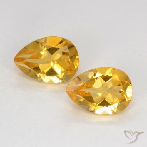 1.42ctw Natural Dourado Médio-escuro Citrino, Formato de pêra, VVS-VS
