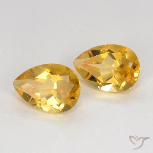 Pedras preciosas de Citrino Dourado Médio-escuro natural de 1.42 ct, Formato de pêra, VVS-VS