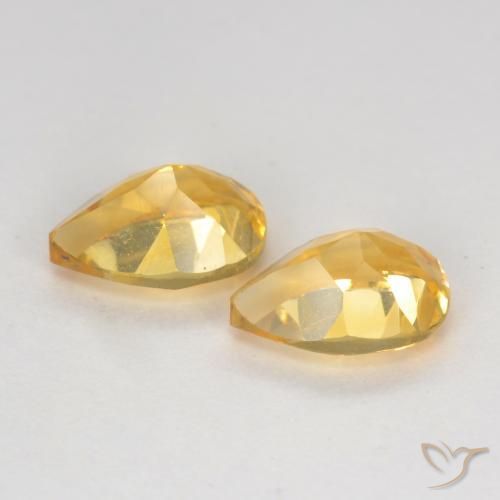 Pedras preciosas de Citrino Dourado Médio-escuro natural de 1.42 ct, Formato de pêra, VVS-VS