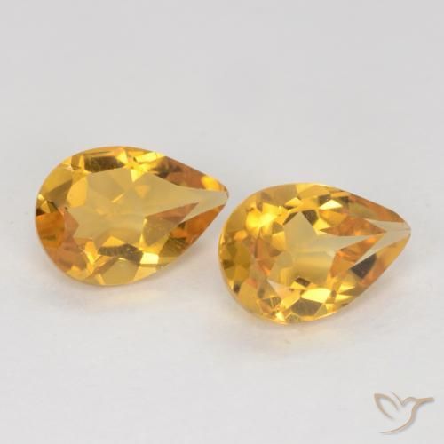 Pedras preciosas de Citrino Laranja Dourado Profundo natural de 1.18 ct, Formato de pêra, VVS-VS