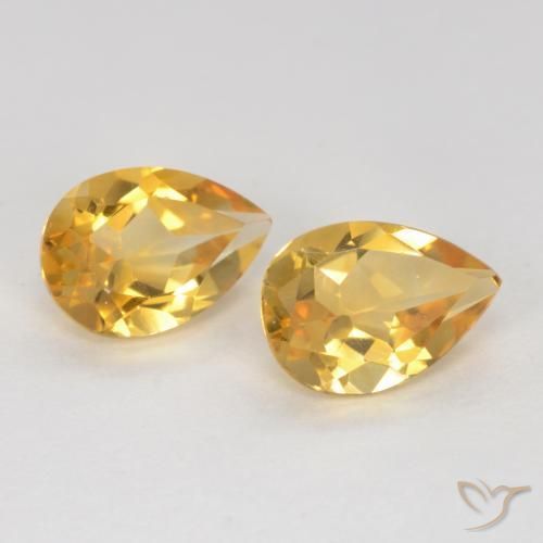 Pedras preciosas de Citrino ouro brilhante natural de 1.31 ct, Formato de pêra, VVS-VS