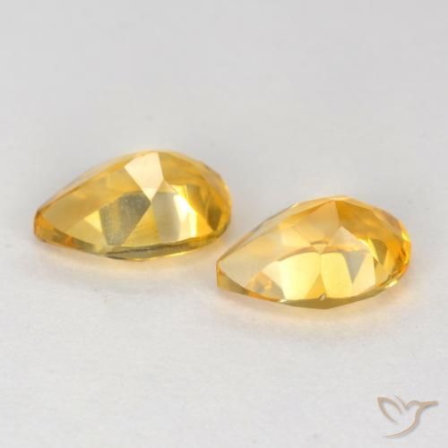 Pedras preciosas de Citrino ouro brilhante natural de 1.31 ct, Formato de pêra, VVS-VS