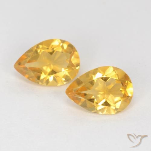 1.17ctw Natural ouro médio Citrino, Formato de pêra, VVS-VS