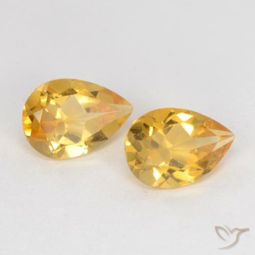 Pedras preciosas de Citrino ouro médio natural de 1.17 ct, Formato de pêra, VVS-VS