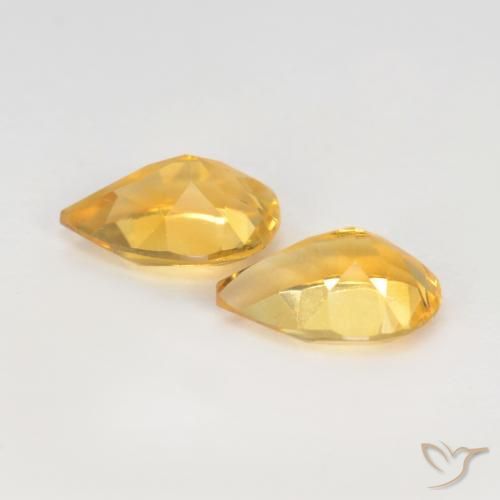 Pedras preciosas de Citrino ouro médio natural de 1.17 ct, Formato de pêra, VVS-VS