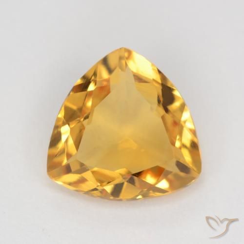 1.11ct Natural Laranja-Ouro Citrino, Trilhão, VVS-VS