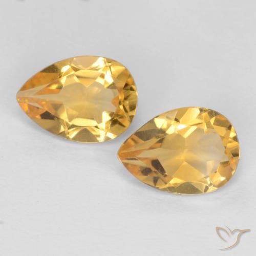 1.25ctw Natural Laranja Dourado Profundo Citrino, Formato de pêra, VVS-VS