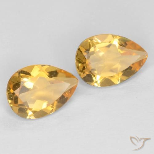 Pedras preciosas de Citrino Laranja Dourado Profundo natural de 1.25 ct, Formato de pêra, VVS-VS