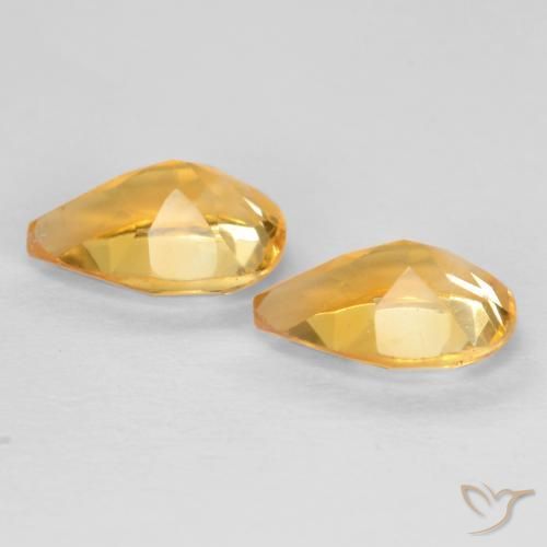 Pedras preciosas de Citrino Laranja Dourado Profundo natural de 1.25 ct, Formato de pêra, VVS-VS