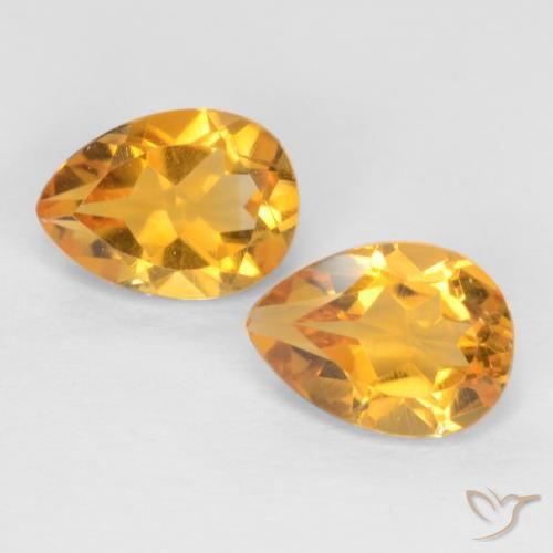1.42ctw Natural Laranja escuro-dourado Citrino, Formato de pêra, VVS-VS