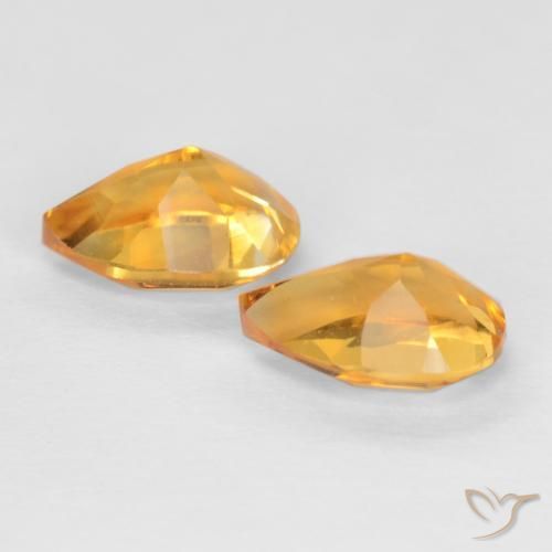 Pedras preciosas de Citrino Laranja escuro-dourado natural de 1.42 ct, Formato de pêra, VVS-VS