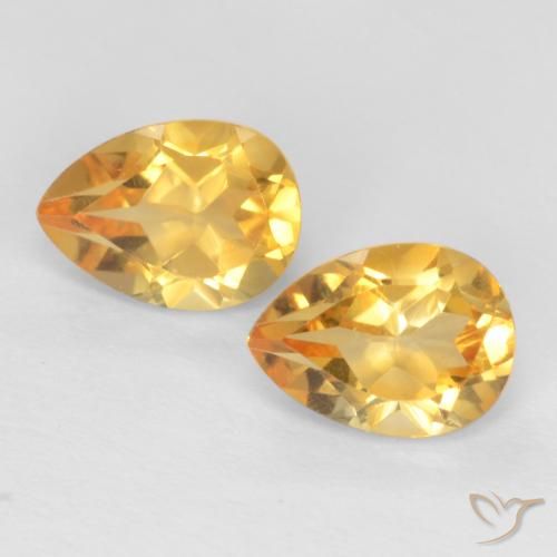 1.44ctw Natural ouro brilhante Citrino, Formato de pêra, VVS-VS