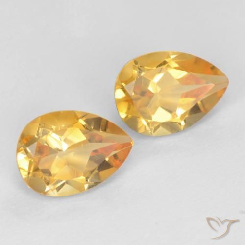 Pedras preciosas de Citrino ouro brilhante natural de 1.44 ct, Formato de pêra, VVS-VS