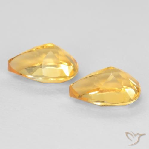 Pedras preciosas de Citrino ouro brilhante natural de 1.44 ct, Formato de pêra, VVS-VS