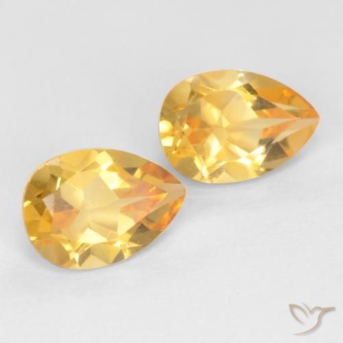 Pedras preciosas de Citrino Dourado natural de 1.34 ct, Formato de pêra, VVS-VS