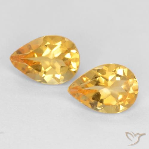 1.18ctw Natural Dourado Médio-escuro Citrino, Formato de pêra, VVS-VS
