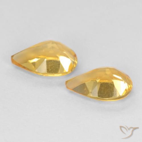 Pedras preciosas de Citrino Dourado Médio-escuro natural de 1.18 ct, Formato de pêra, VVS-VS