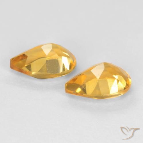 Pedras preciosas de Citrino Dourado Médio-escuro natural de 1.29 ct, Formato de pêra, VVS-VS