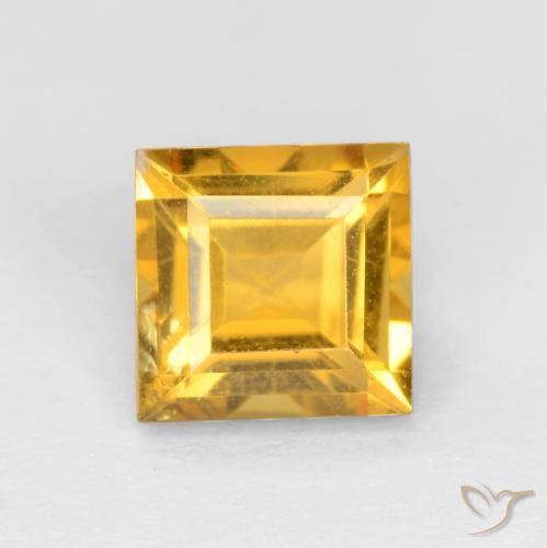 1.67ct Natural Dourado médio Citrino, Quadrado, VS