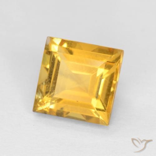 Citrino Dourado médio Natural 1.67ct, Quadrado, VS