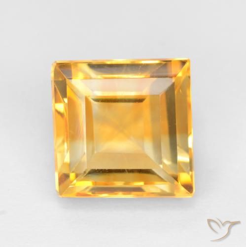 3.69ct Natural Laranja-dourado médio-claro Citrino, Quadrado, VS