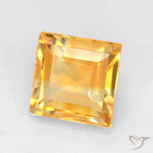 Citrino Laranja-dourado médio-claro Natural 3.69ct, Quadrado, VS