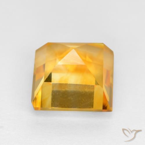 Citrino Laranja-dourado médio-claro Natural 3.69ct, Quadrado, VS