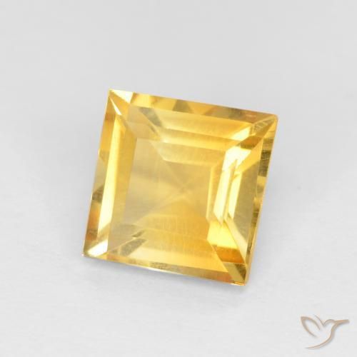 Citrino Laranja Dourada Natural 1.19ct, Quadrado, VS