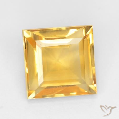 3.19ct Natural ouro médio Citrino, Quadrado, VS