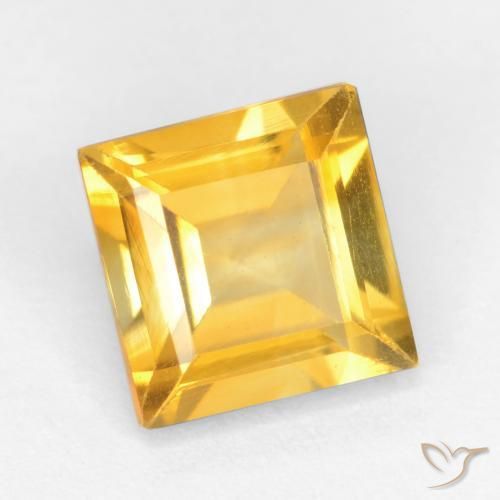 Citrino Laranja Dourada Natural 1.44ct, Quadrado, VS