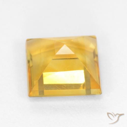 Citrino Laranja Dourada Natural 1.44ct, Quadrado, VS