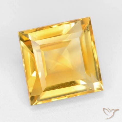 Citrino Dourado Natural 3.54ct, Quadrado, VS