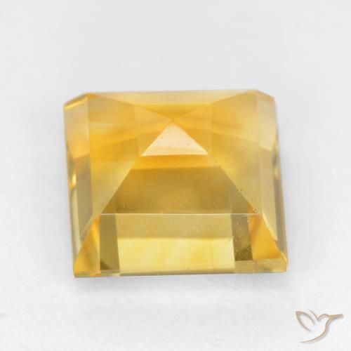 Citrino Dourado Natural 3.54ct, Quadrado, VS