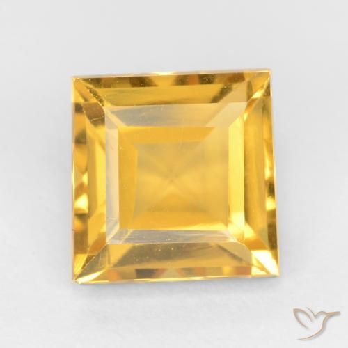 1.51ct Natural Laranja Dourada Citrino, Quadrado, VS