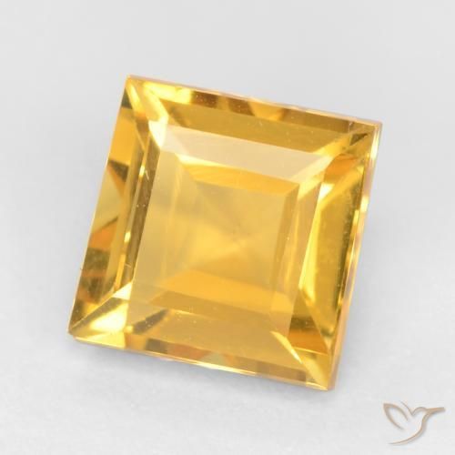 Citrino Laranja Dourada Natural 1.51ct, Quadrado, VS