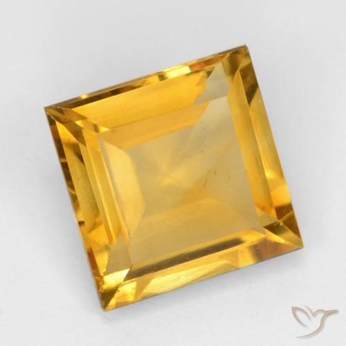 Citrino Dourado médio Natural 3.06ct, Quadrado, VS