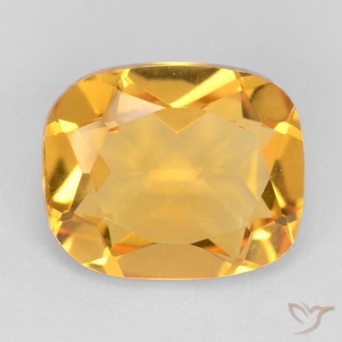 3.42ct Natural Laranja Dourada Citrino, Almofada, VS