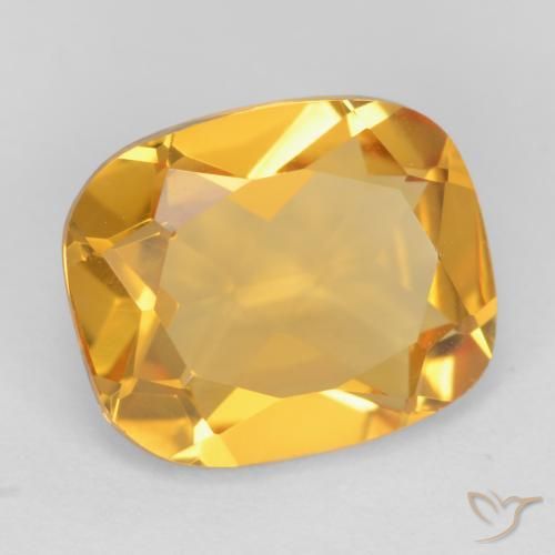 Citrino Laranja Dourada Natural 3.42ct, Almofada, VS