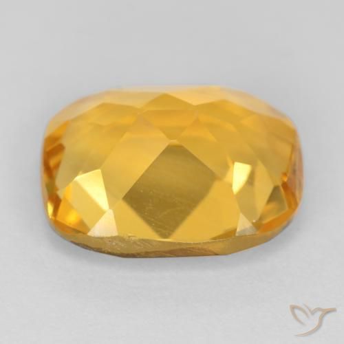 Citrino Laranja Dourada Natural 3.42ct, Almofada, VS