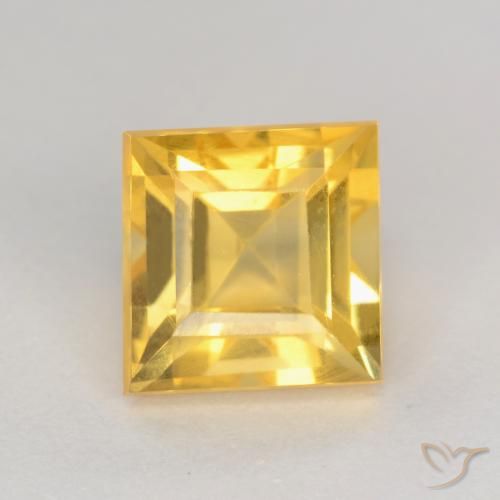 2.01ct Natural ouro médio Citrino, Quadrado, VS