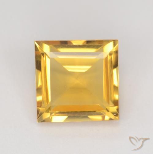 3.14ct Natural Laranja Dourada Citrino, Quadrado, VS